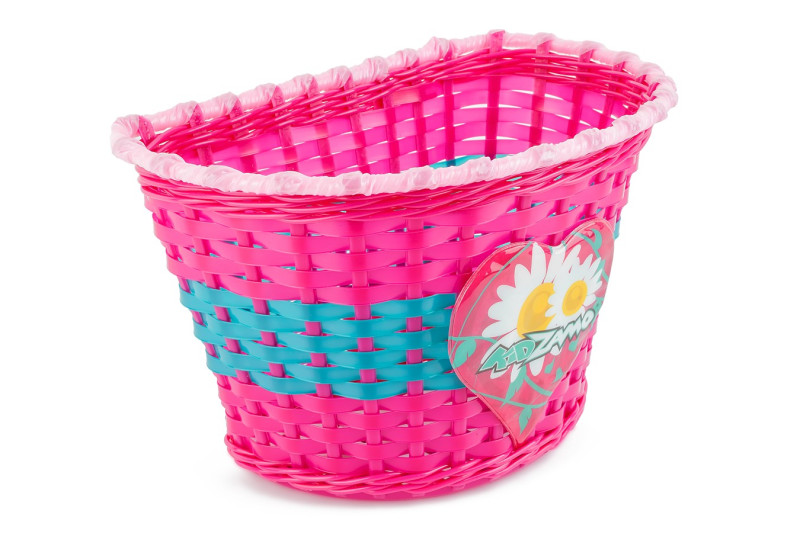 Cesta Plastica Infantil Flor Rosa