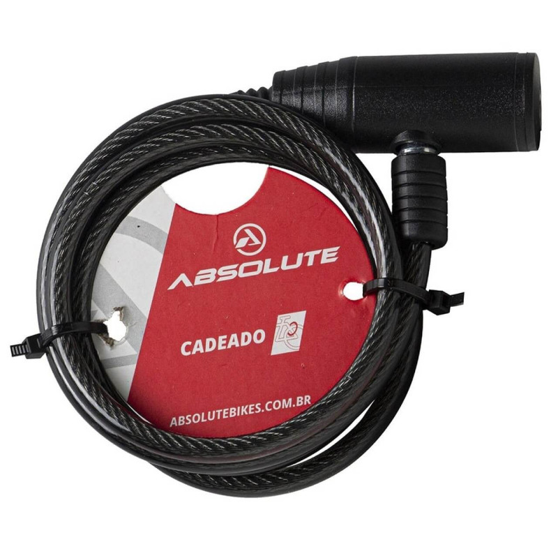 Cadeado Espiral absolute 1,0Mt C/Chave 6mm Pto