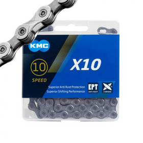 Corrente KMC X10 1/2x3/32 116 Elos IDX 10v Prata