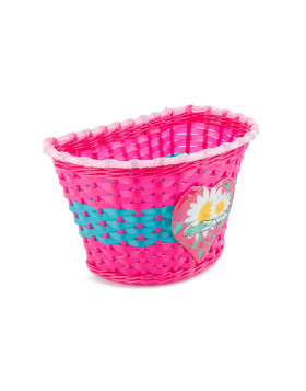 Cesta Plastica Infantil Flor Rosa