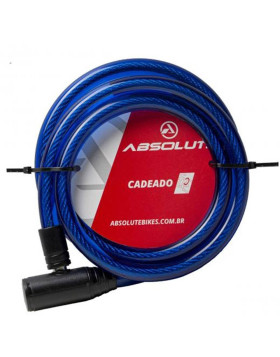 Cadeado Absolute Espiral 1.5MT Chave 12mm Azul 